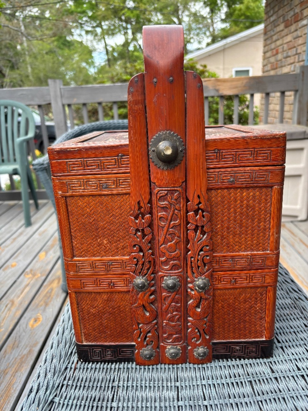 Antique Chinese Wedding Picnic Basket